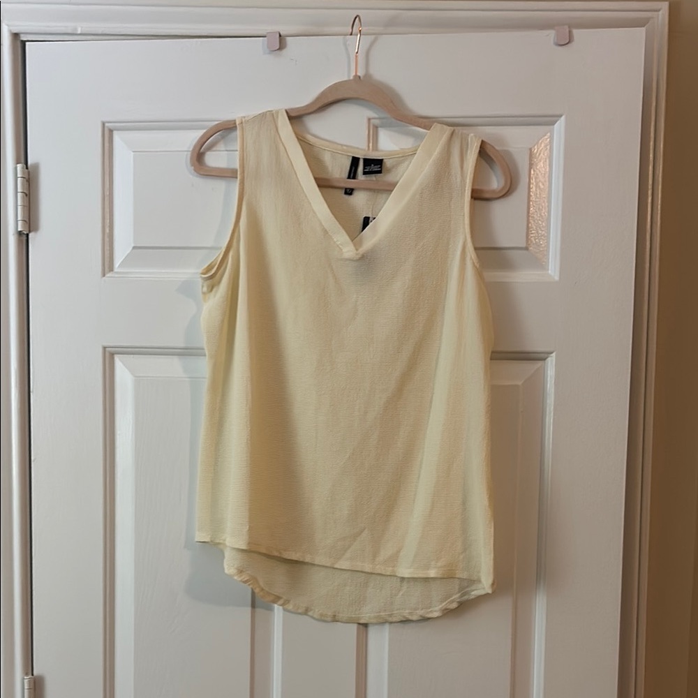 Women's Cream Sleeveless Top